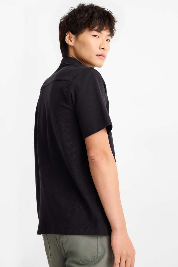 Home - Camisa - regular fit - Kent - texturada - negre