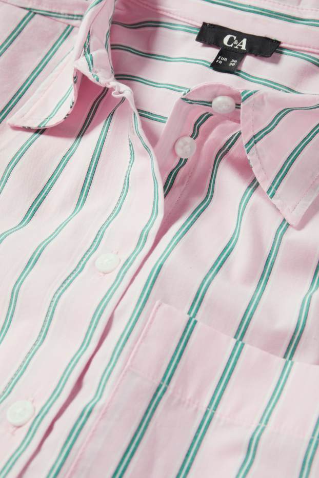 Donna - Blusa - a righe - verde / rosa