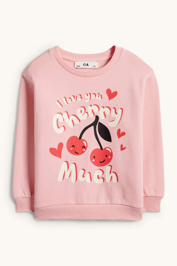 Kinder Mädchen - Kirsche - Sweatshirt - rosa