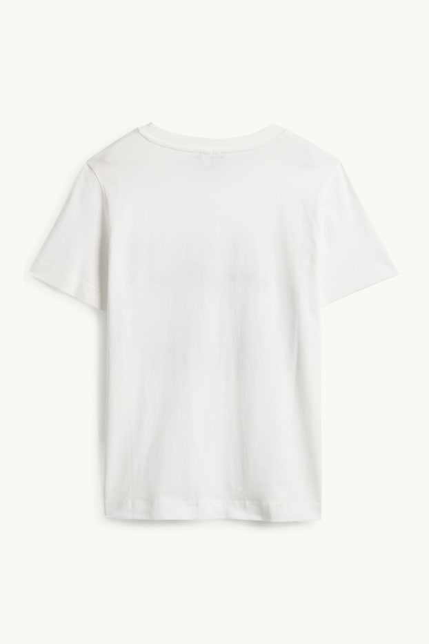 Dona - Samarreta de màniga curta - regular fit - efecte brillant - blanc