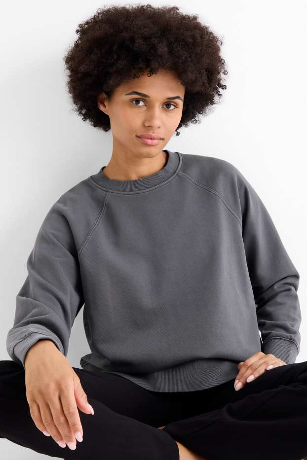 Femei - Bluză de molton  - gri închis