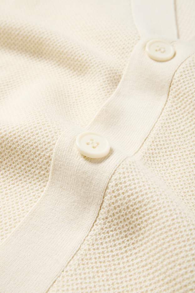 Bărbați - Cardigan tricotat - structurat - bej deschis