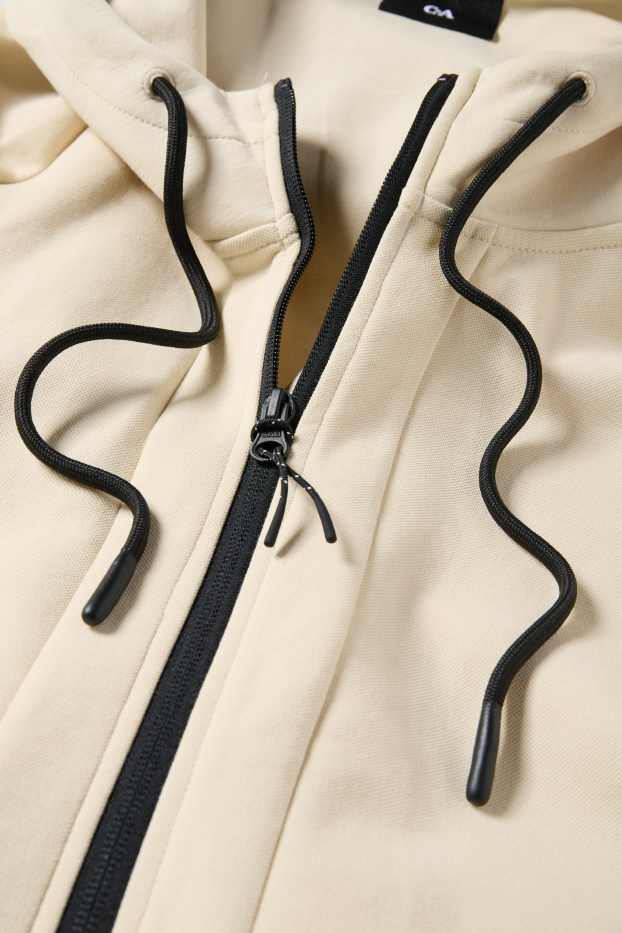 Herren - Sweatjacke mit Kapuze - hellbeige