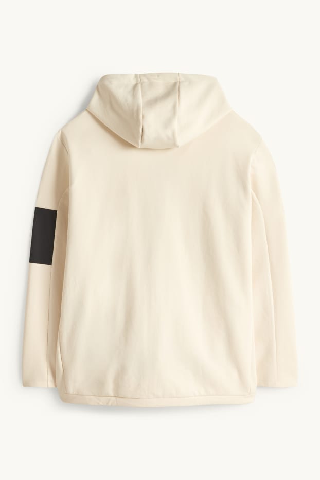 Herren - Sweatjacke mit Kapuze - hellbeige