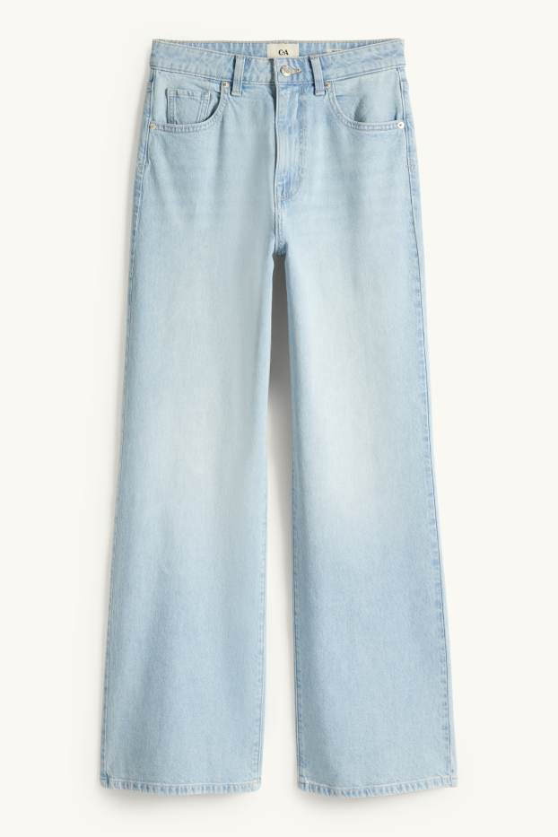 Femmes - Wide leg jean - high waist - jean bleu clair