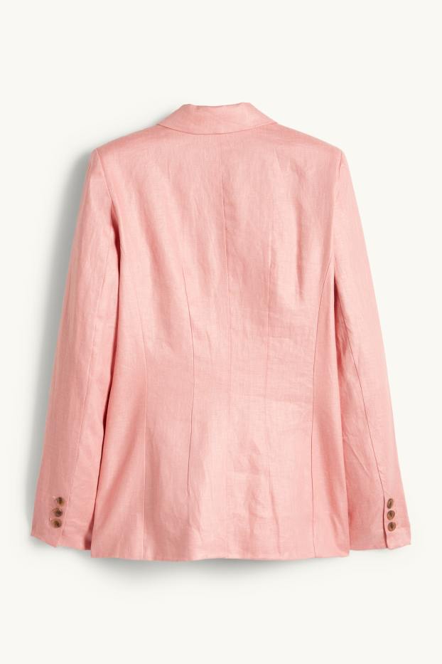 Mujer - Americana de oficina de lino - regular fit - rosa