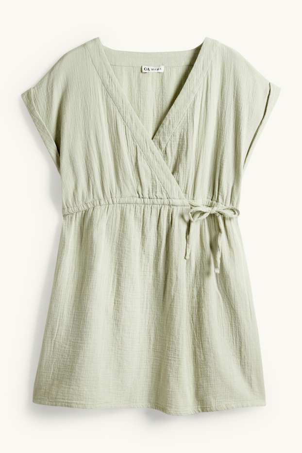 Women - Cheesecloth nursing blouse - light green