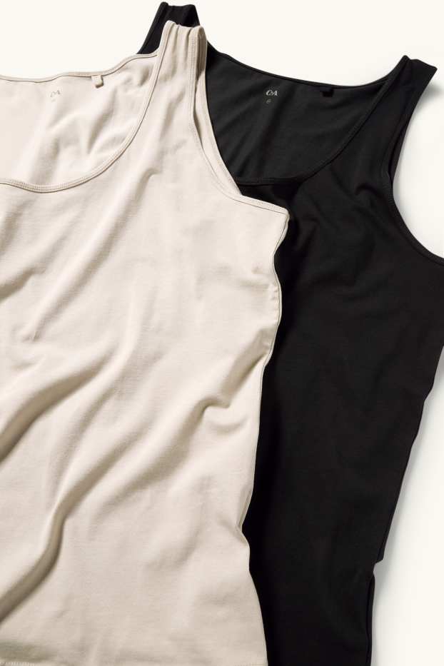 Femmes - Lot de 2 - tops - noir / gris