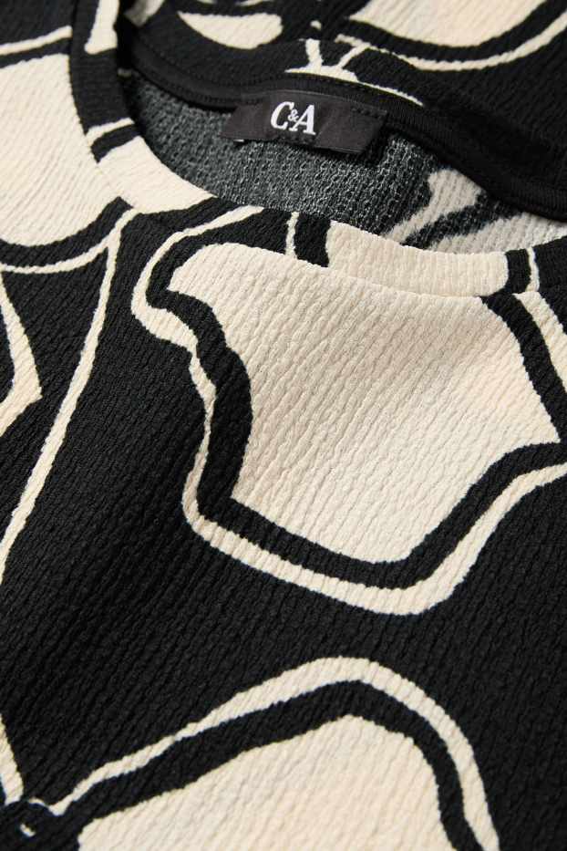 Women - T-shirt - regular fit - floral - black / beige