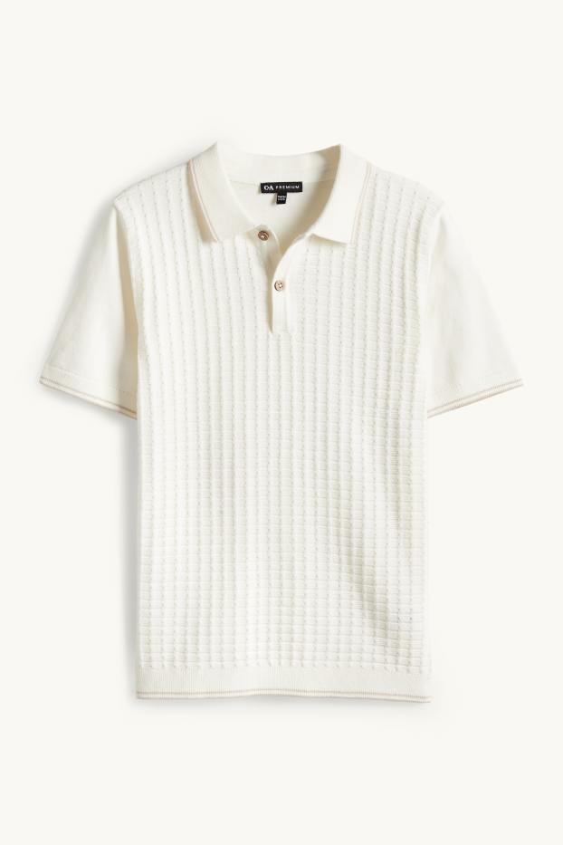 Nen - Polo - texturat - blanc trencat