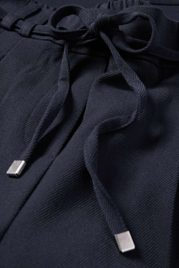 Damen - Stoffhose - High Waist - Tapered Fit - dunkelblau