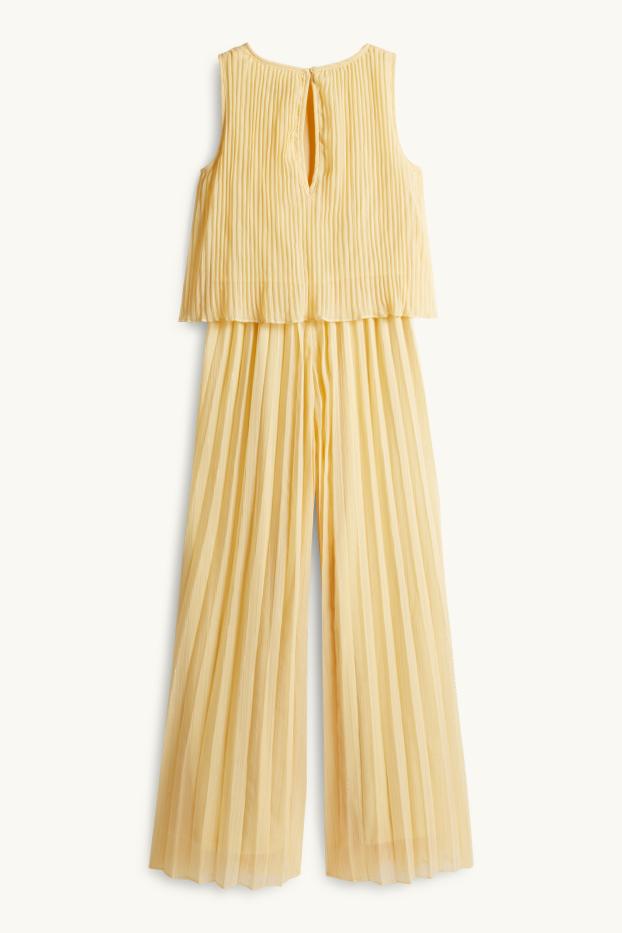 Děti - dívky - Plisovaný overal - s třpytivými efekty - žlutá