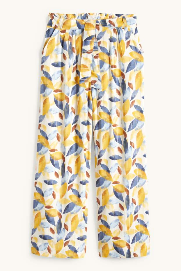 Kinder Mädchen - Stoffhose - Glanz-Effekt - gemustert - gelb