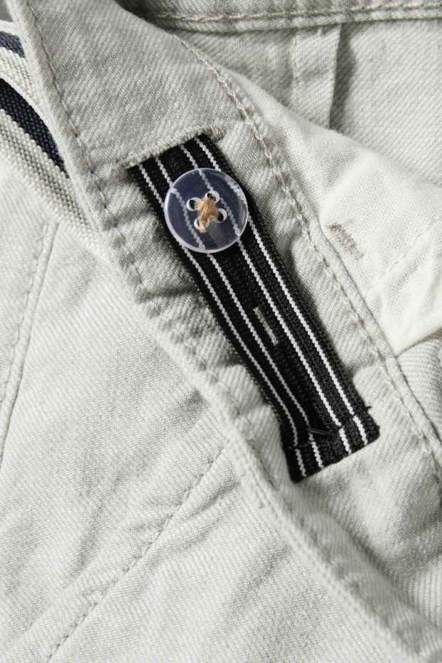 Kinder Buben - Bermudas mit Hosenträgern und Leinen-Anteil - mintgrün