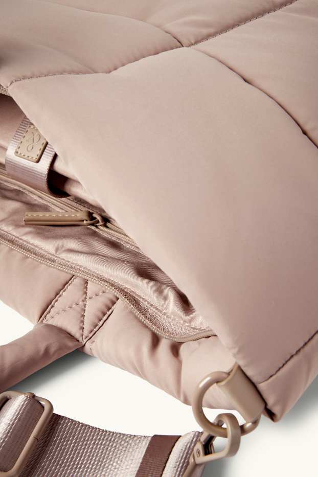 Dames - Grote shopper met afneembare draagriem - taupe