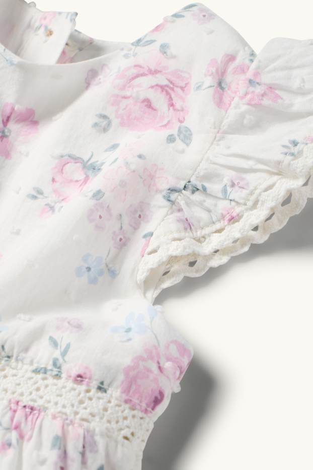 Baby Mädchen - Blümchen - Baby-Kleid - zartrosa