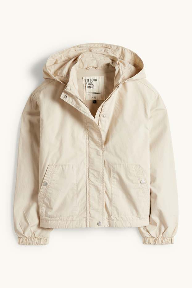 Enfants filles - Veste à capuche - beige clair