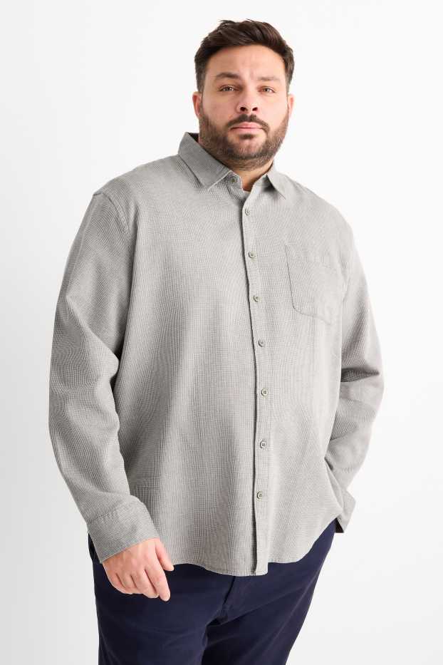 Home - Camisa - regular fit - Kent - texturada - verd