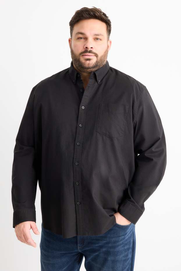 Uomo - Camicia - regular fit - button down - nero
