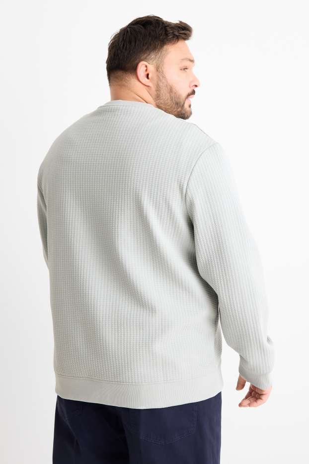 Herren - Sweatshirt - strukturiert - grau