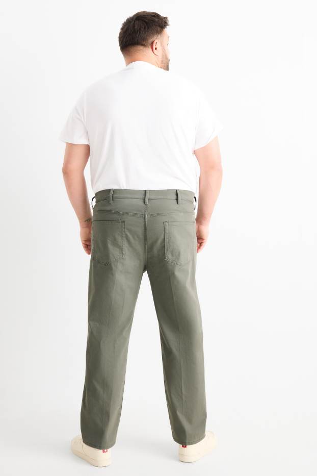 Hommes - Pantalon - regular fit - vert foncé