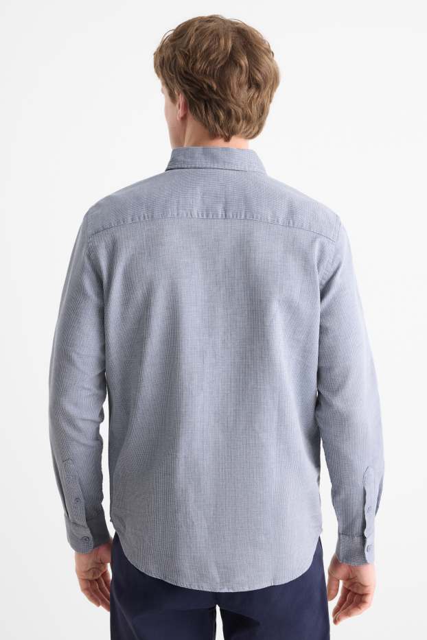 Herren - Hemd - Regular Fit - Kent - strukturiert - blau