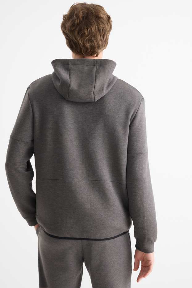 Heren - Sweatvest met capuchon - donkergrijs