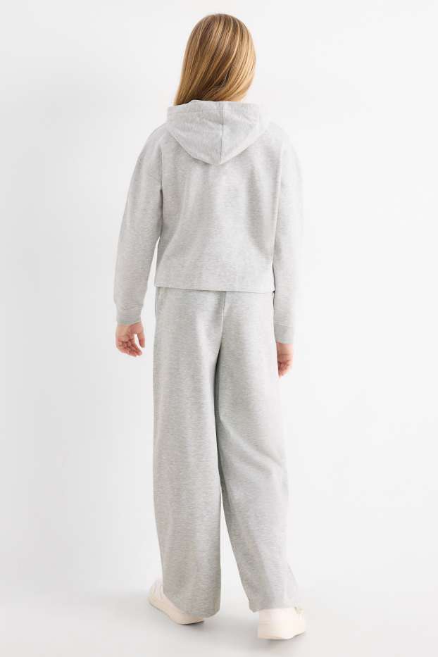Kinderen: meisjes - Boston - set - hoodie en joggingbroek - 2-delig - licht grijs-mix