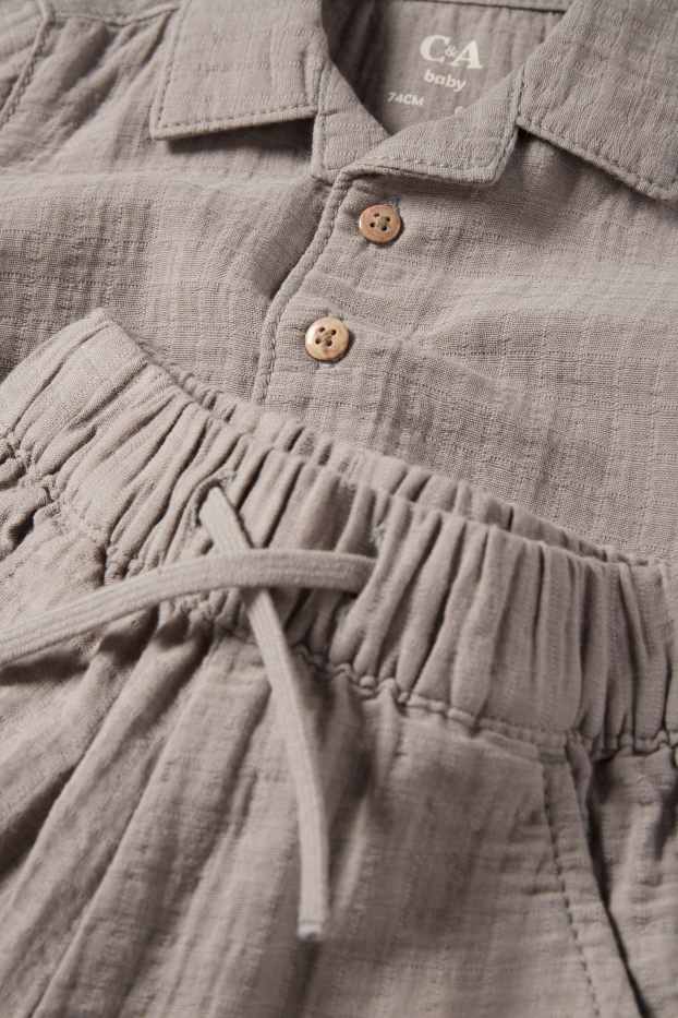 Bébés garçons - Tenue pour bébé - 2 pièces - finition texturée - gris