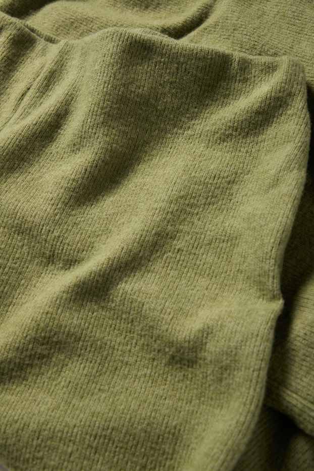 Damen - Straight Leggings - gerippt - grün