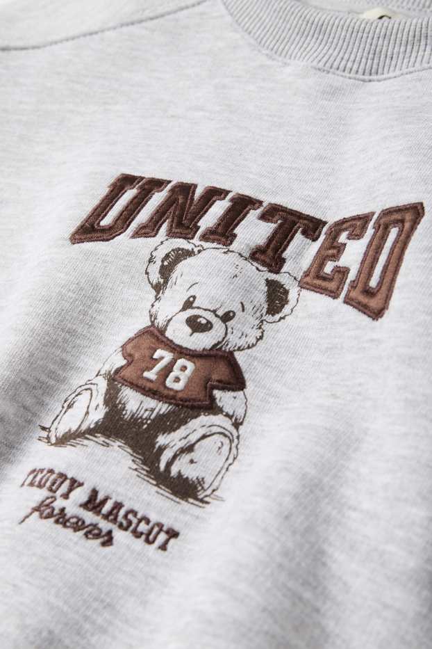 Damen - Oversized-Sweatshirt - hellgrau-melange