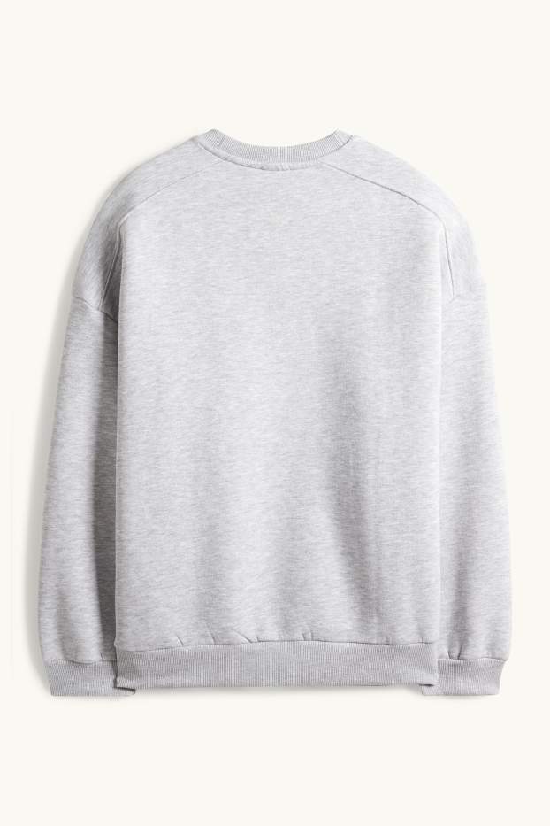 Damen - Oversized-Sweatshirt - hellgrau-melange