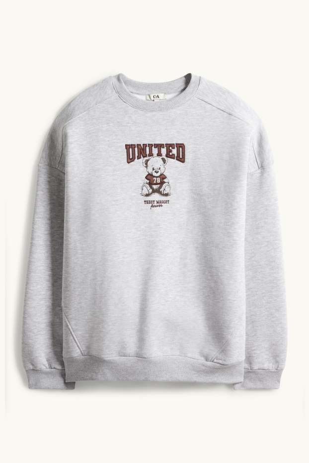 Damen - Oversized-Sweatshirt - hellgrau-melange