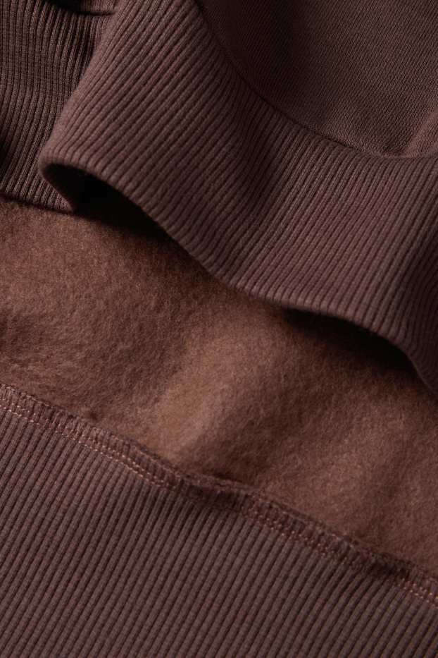 Femei - Bluză de molton supradimensionată - maro închis