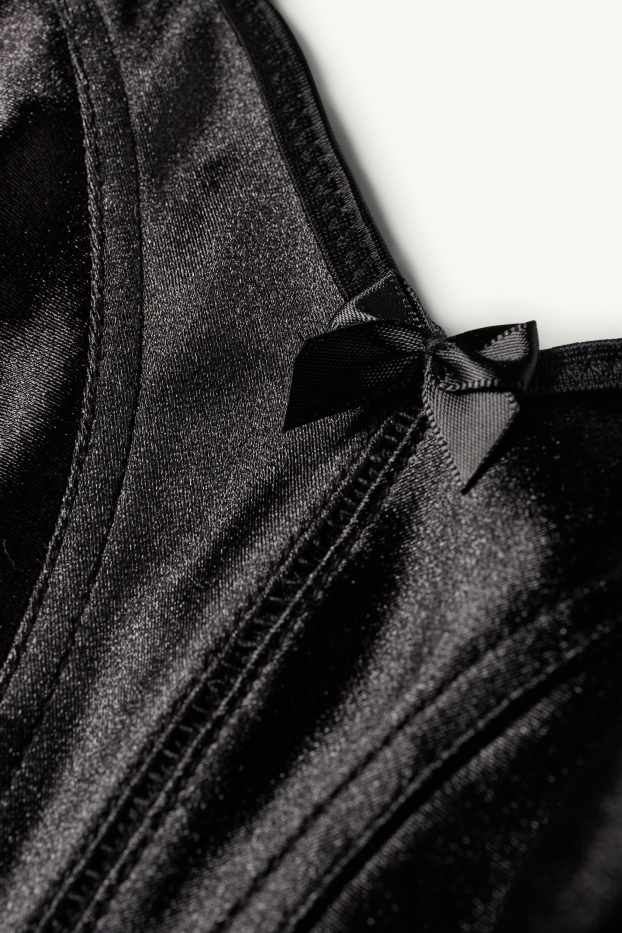 Dona - Sostenidors reductors sense cèrcols - brillants - negre