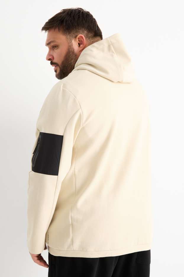 Herren - Sweatjacke mit Kapuze - hellbeige