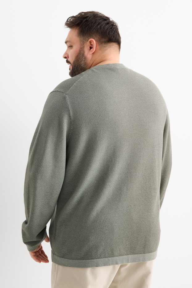 Pánské - Svetr - strukturovaný - šedá
