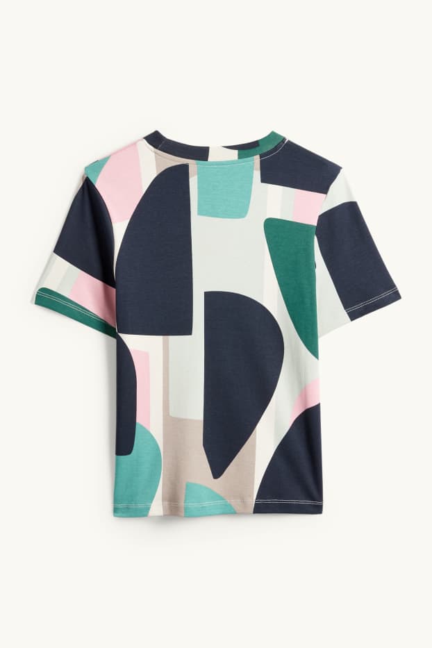 Dames - T-shirt - slim fit - met patroon - groen