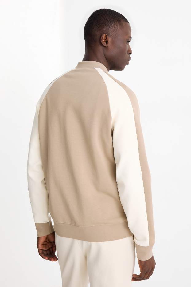 Heren - Sweatvest - wit / beige
