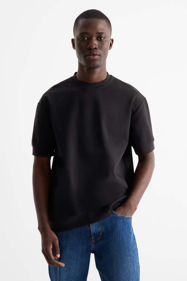 Hommes - T-shirt - relaxed fit - noir