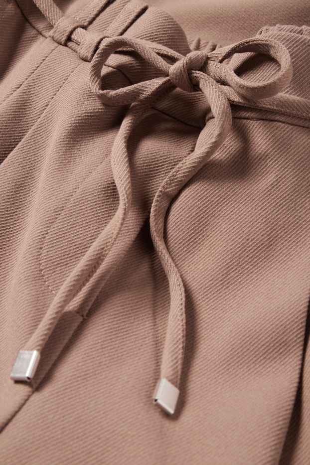 Damen - Stoffhose - High Waist - Tapered Fit - beige