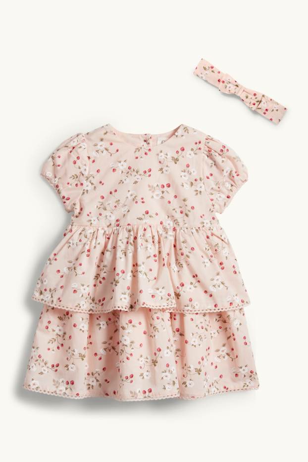Bébés filles - Fraise - tenue bébé - 2 pièces - rose