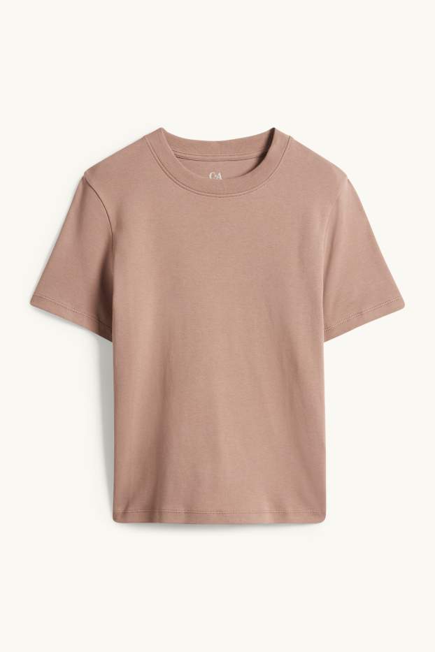 Femmes - T-shirt - slim fit - marron