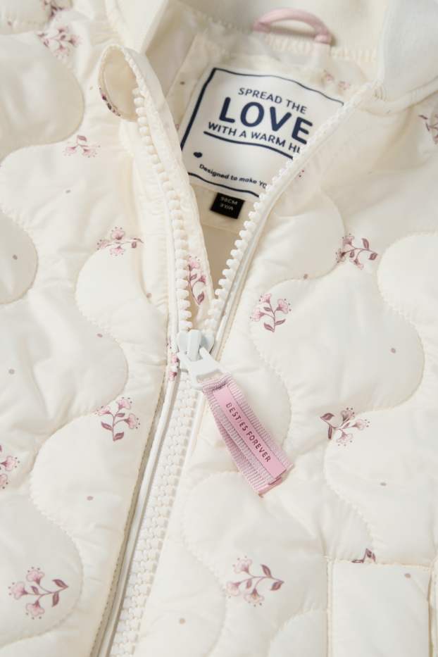 Enfants filles - Fleurs - doudoune - blanc crème