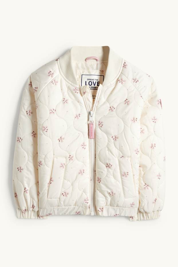 Enfants filles - Fleurs - doudoune - blanc crème
