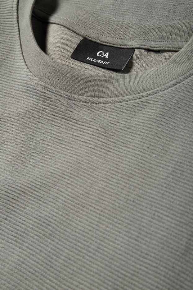 Men - T-shirt - relaxed fit - ribbed - gray