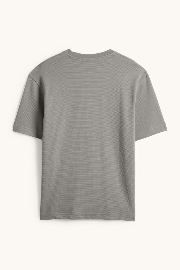 Men - T-shirt - relaxed fit - ribbed - gray