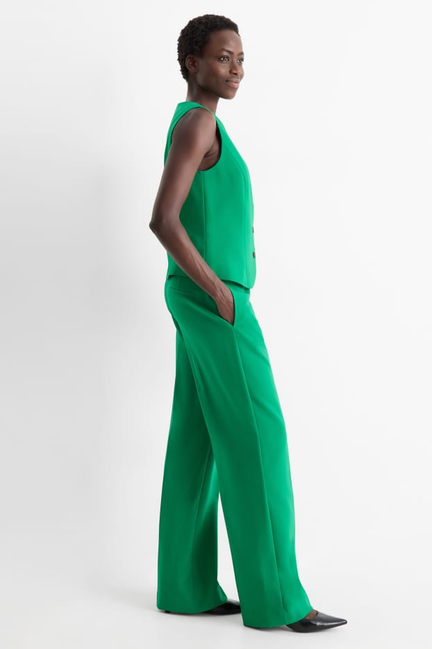 Femmes - Pantalon de bureau - mid waist - regular fit - vert