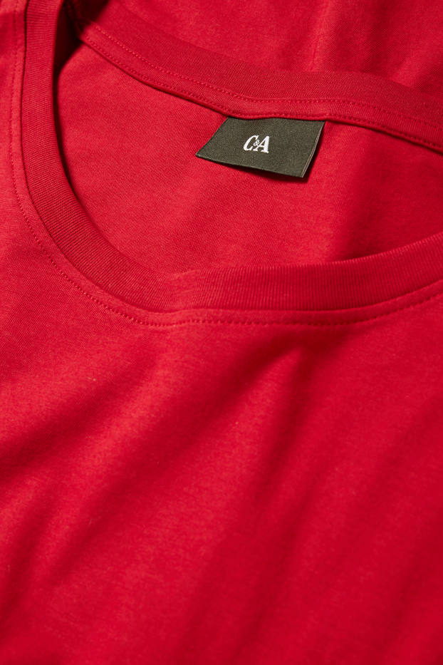 Pánské - Tričko - regular fit - červená