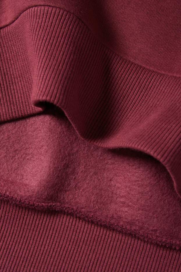 Femei - Bluză de molton - bordo